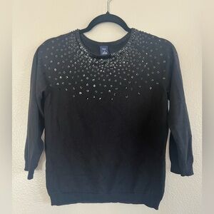 Gap Black Sweater with Sequins, Size Medium